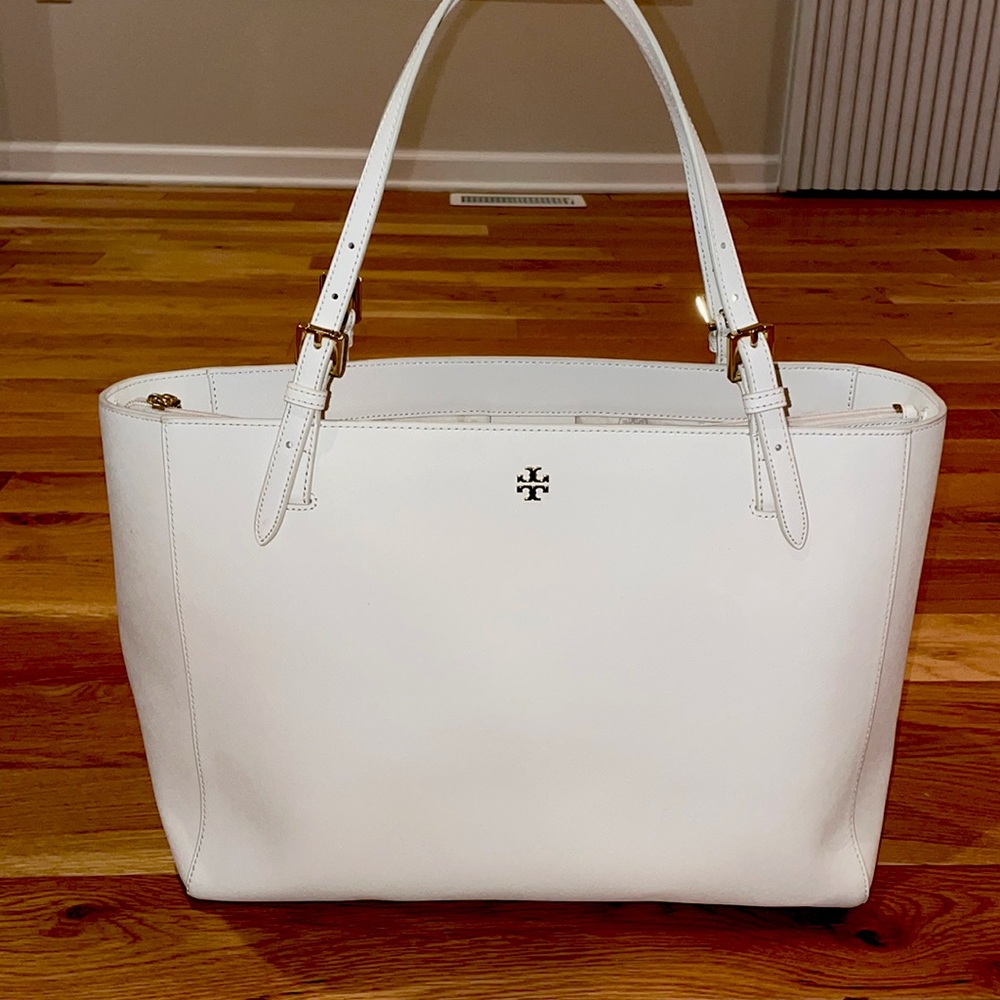 Tory Burch York Buckle White Tote
